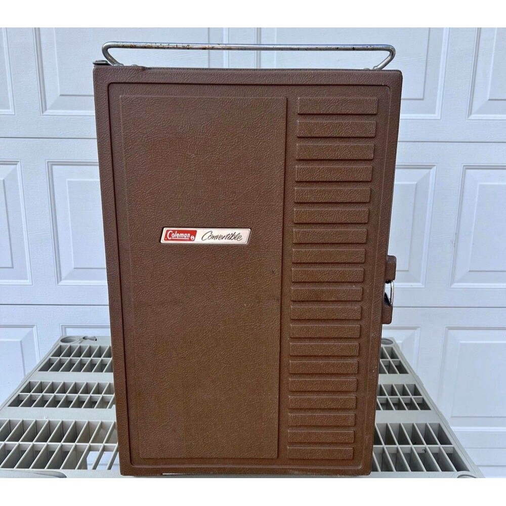 Vintage Coleman 5257 Convertible Cooler 68 Qt Beige Butternut 3-Way USA 1970s